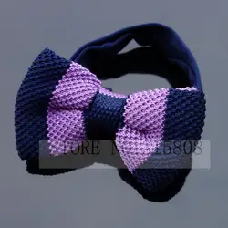 Для мужчин шеи галстуки смокинг фиолетовый темно-трикотажные Боути пользовательские Lable бабочку 60 Цвет предварительно связали