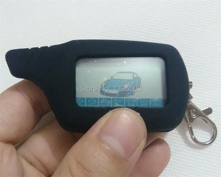 

B9 2-way LCD Remote Controller Key Fob Chain +Silicone Case for Russian Two Way Car Alarm System Starline B9