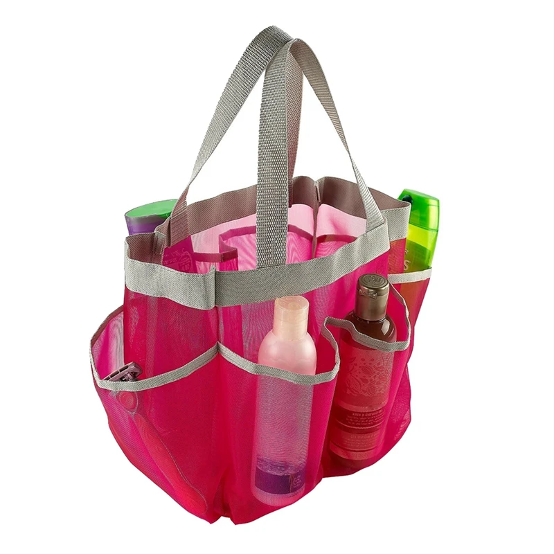 

7 Grid Bathroom Bag Storage Bag Oxford Cloth Net Double Handle Wash Bag for Home Toiletries Shower Tote Mesh beach Use