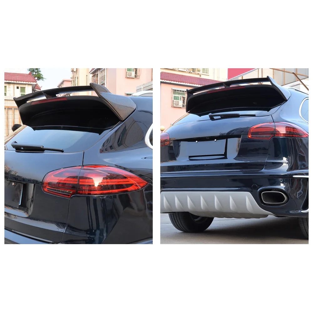 Черный Задний спойлер из углеродного волокна/FRP на крышу для Porsche Cayenne Utility 4