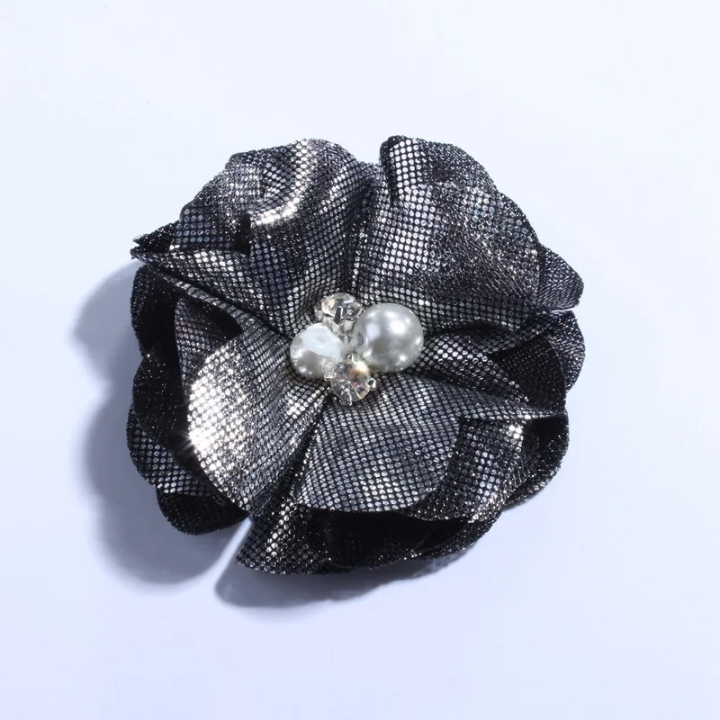 10 шт 5,5 см Горячая металлические тканевые цветы для свадебного украшения искусственные цветы для дома и сада - Цвет: Gray
