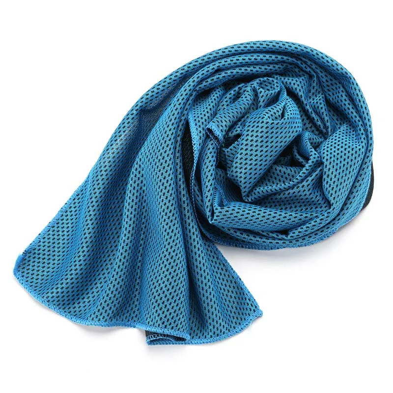 Летнее охлаждающее полотенце s 30*90 см, спортивное полотенце, удобное, дышащее, микрофибра, быстросохнущее, прохладное полотенце toalla microfibra - Цвет: Sky Blue