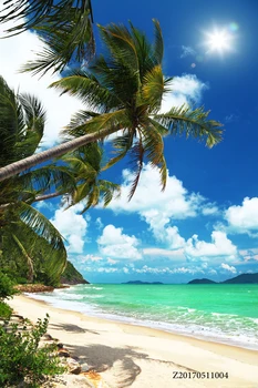 

LIFE MAGIC BOX Fotografia Photo Background Summer Background Backdrops Blue Sea Background Coconut Tree Beach Backdrops