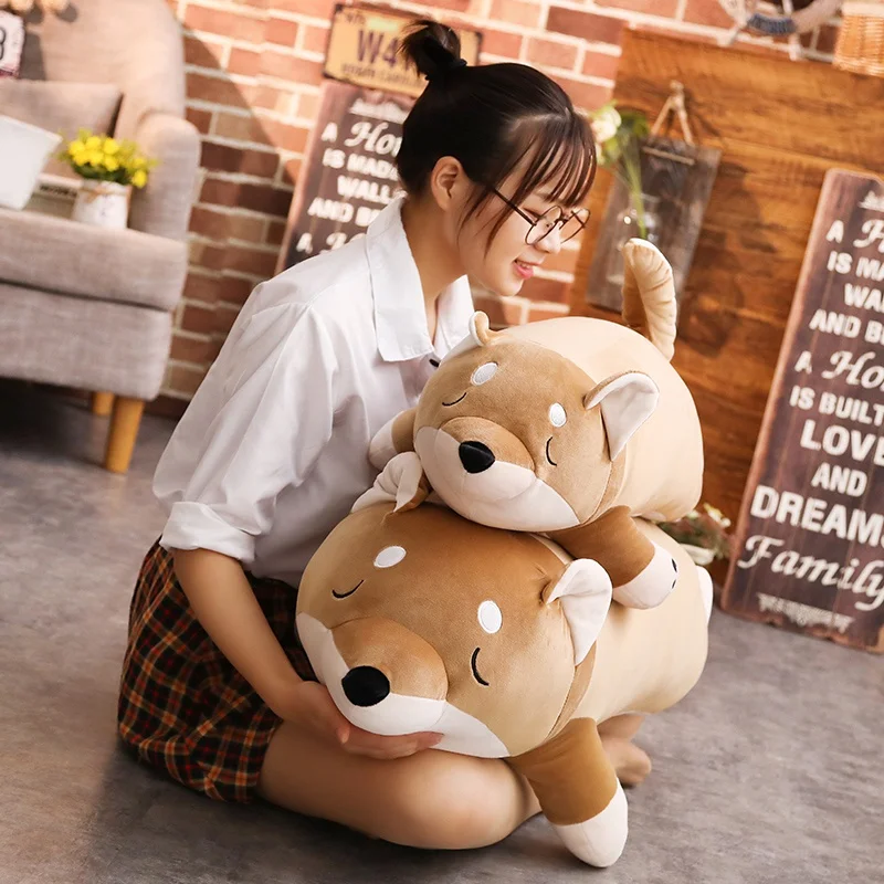 40/55cm Dog Doll Stuffed Shiba Inu 3D Animal Plush Toys Zoo Pet