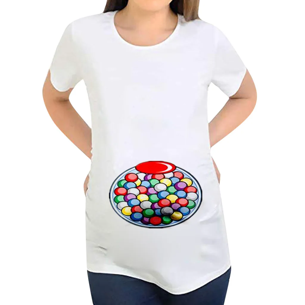 Женская одежда для беременных с буквенным принтом, футболка с героями мультфильмов, футболка, Одежда для беременных, женская одежда для беременных vestidos