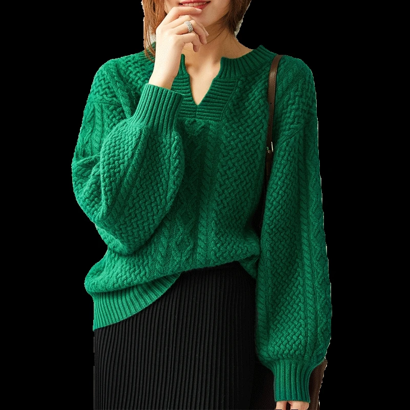 New Arrival High Street Flat Knitted V-neck Full Regular Pullovers Lantern Sleeve None Solid NoneSweater Sweater Woman Boho New Arrival High Street Flat Knitted V-neck Full Regular Pullovers Lantern Sleeve None Solid NoneSweater Sweater Woman Boho