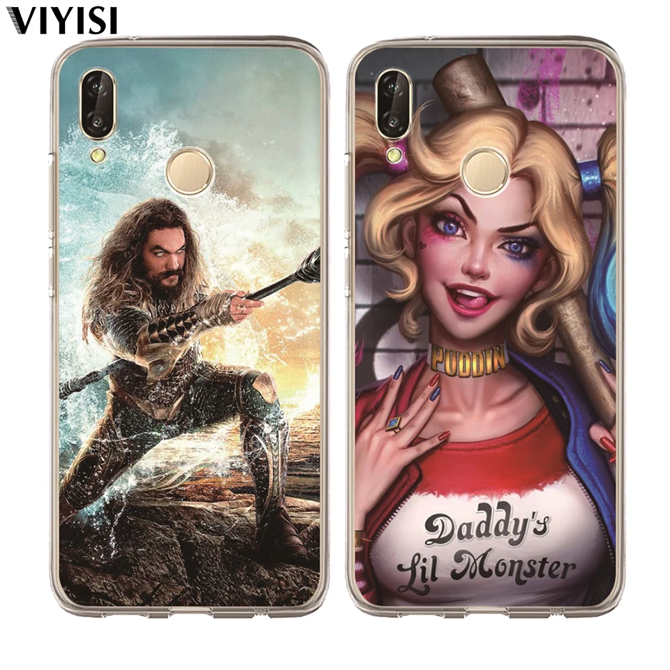 

For Huawei Honor 10 9 8 8X 8C 7A 7C 7X 7 6X 6A Lite P30 Silicone Coque Etui Luxury Captain Marvel DC Joker Shazam Cat Phone Case