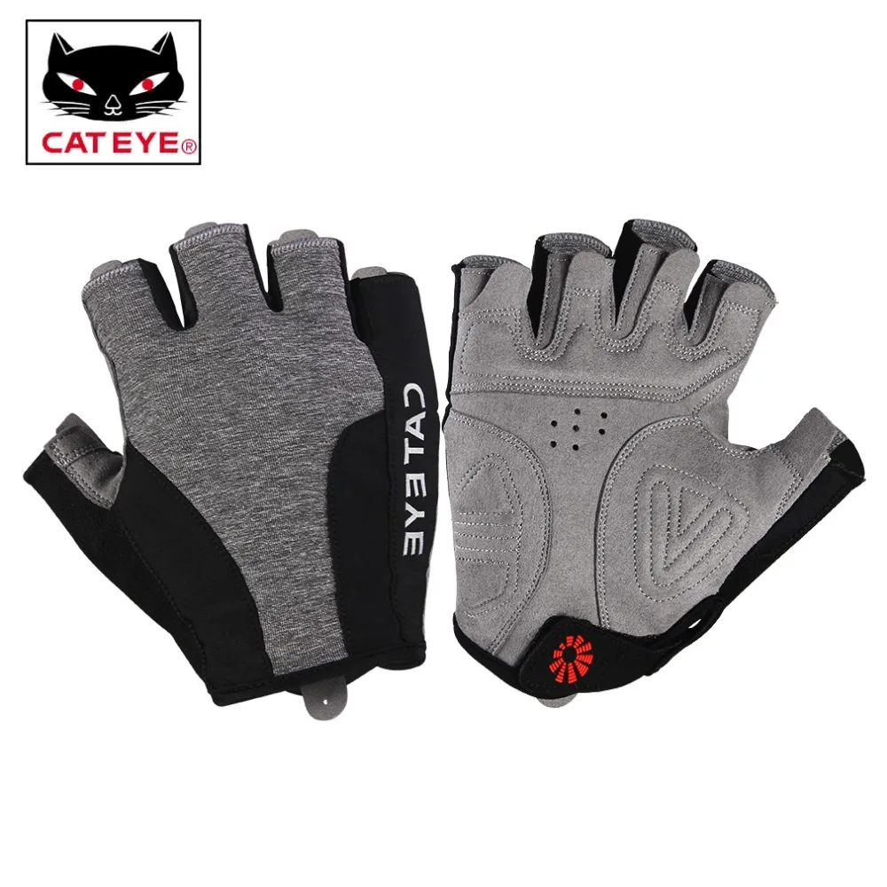 CATEYE велосипедные перчатки с полупальцами для мужчин и женщин, дышащие, противоударные, Нескользящие, для спорта на открытом воздухе, для горного велосипеда, велосипедные короткие перчатки