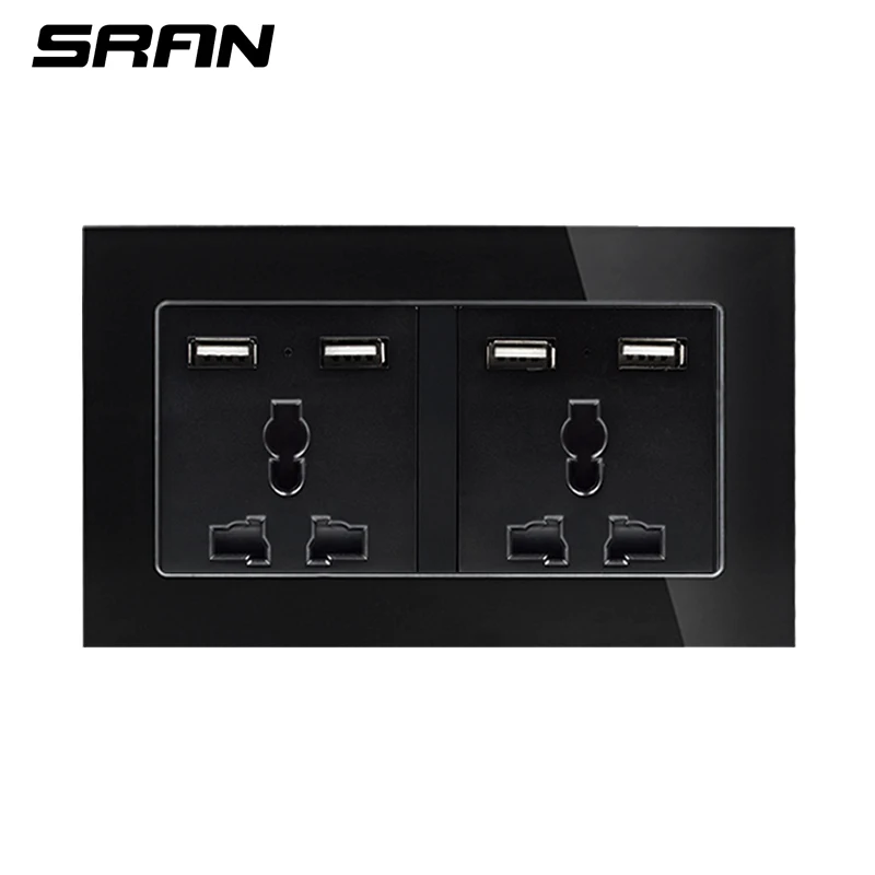 Универсальная Розетка SRAN 146 роскошная настенная розетка с 4 USB портами для зарядки
