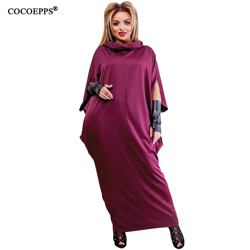 Осенние большие размеры повседневные женские Maxi dress Vestidos 2019 Большие свободные