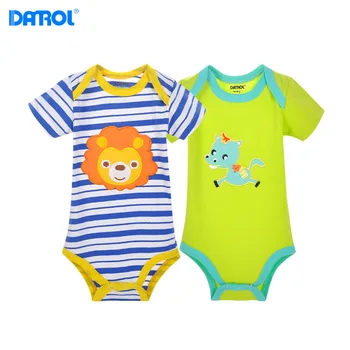 

2PCS danrol Brand Baby Bodysuits Cotton Baby Girls Boy Clothing Short Sleeves O-Neck Newborn Baby Clothes Summer Baby Dresse