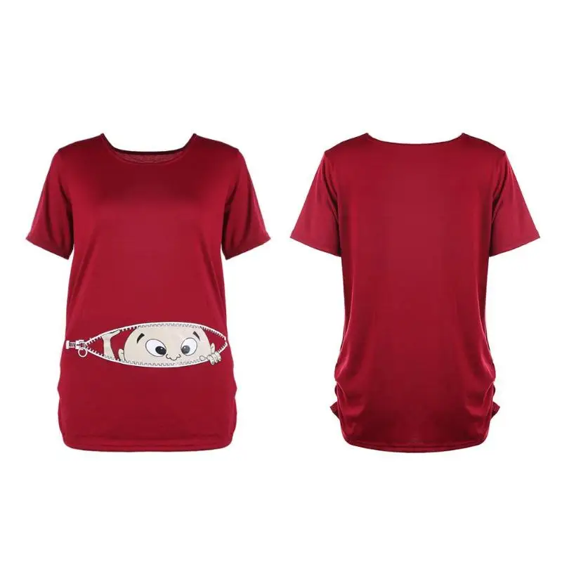 Для беременных Для женщин футболки Одежда для беременных прекрасный мультфильм детские с принтом короткий рукав свободные футболки топ с