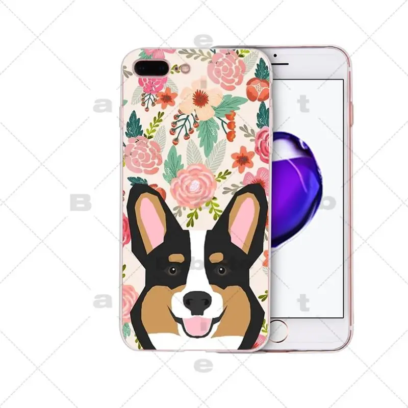 Cute animals Dachshund French Bulldog Labrador Welsh Corgi florals spring flowers Soft Case