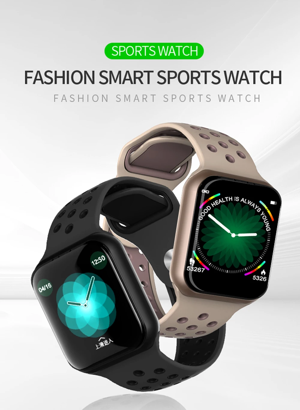 Smart Watch Men Women Heart Rate Blood Pressure Monitor Fitness Tracker IP67 Waterproof Sport Smartwatch Clock PK S226 IWO 10 9