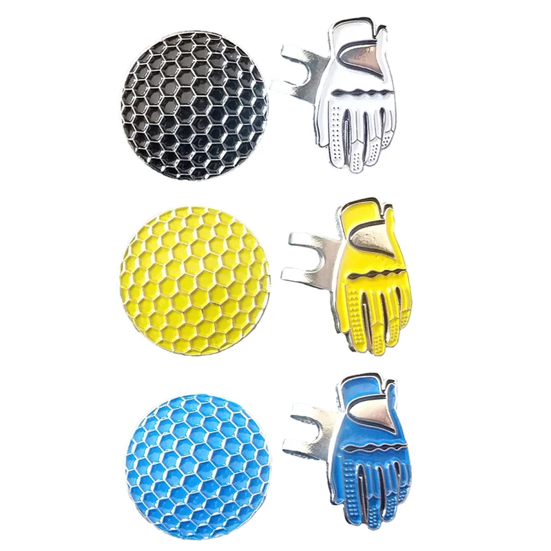 

Alloy Silver Magnetic Visor Hat Cap Clip Removable Metal Golf Ball Marker Set