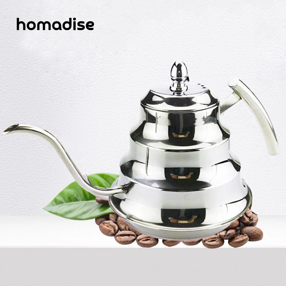 Homadise Handmade Stainless Steel Drip Kettle Coffee Drip Pot with Long