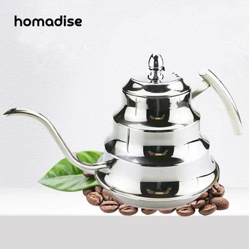 

Homadise Handmade Stainless Steel Drip Kettle Coffee Drip Pot with Long Mouth Turkish Coffee Jug Teapots 1.2L 1200ML