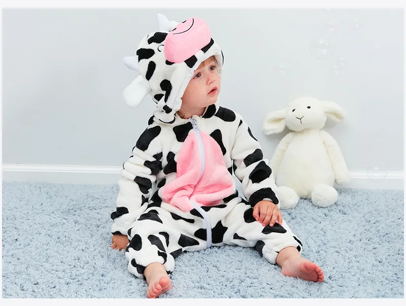 

2019 New Autumn Winter Baby Rompers Kids Newborn Footies Bodysuit Hooded Infant Cotton Jumpsuit Baby Boy Girl Clothing