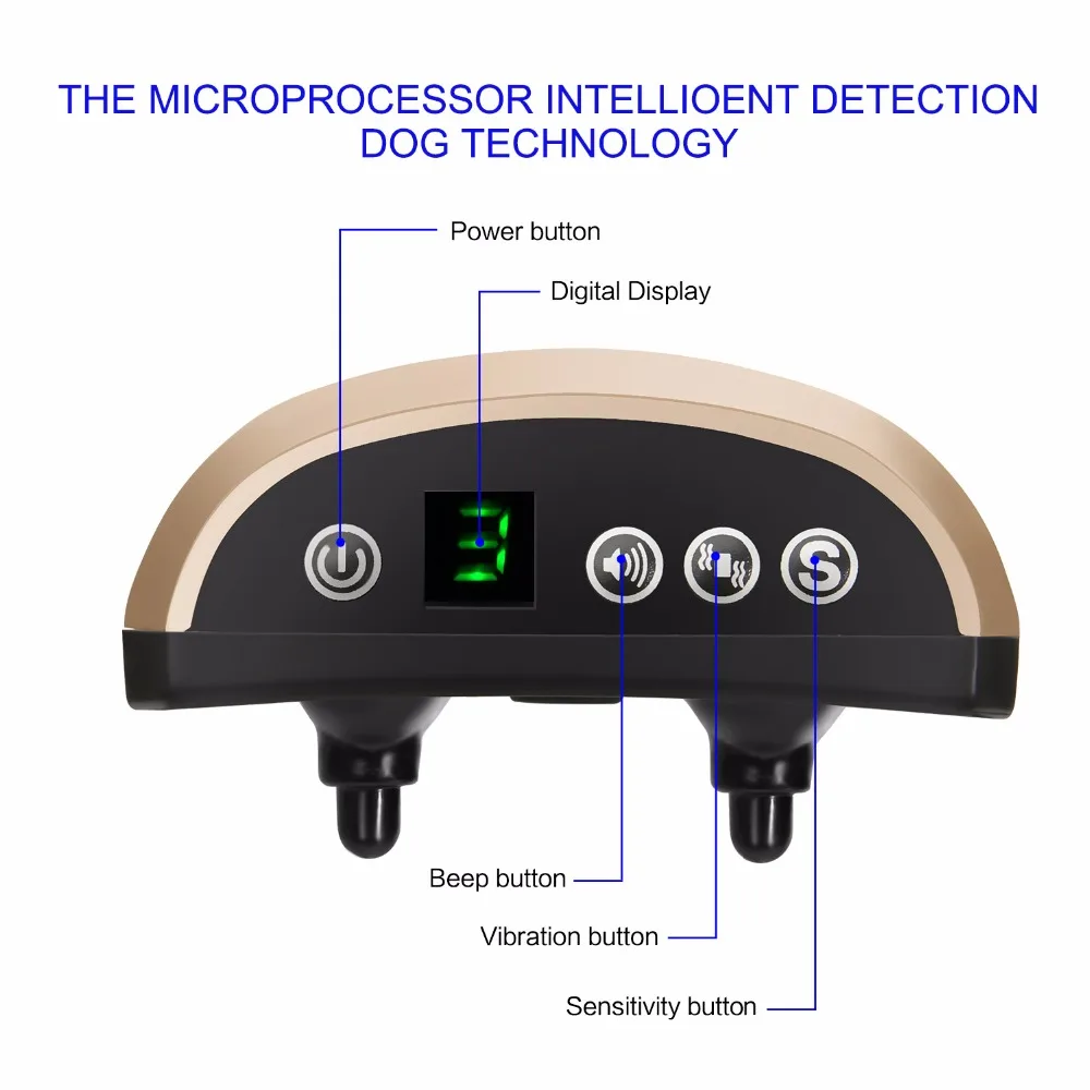 Водонепроницаемый перезаряжаемый ошейник для собак с защитой от лай, регулируемый 7 уровней чувствительности, вибрирующий Стоп лай, дрессировка собак