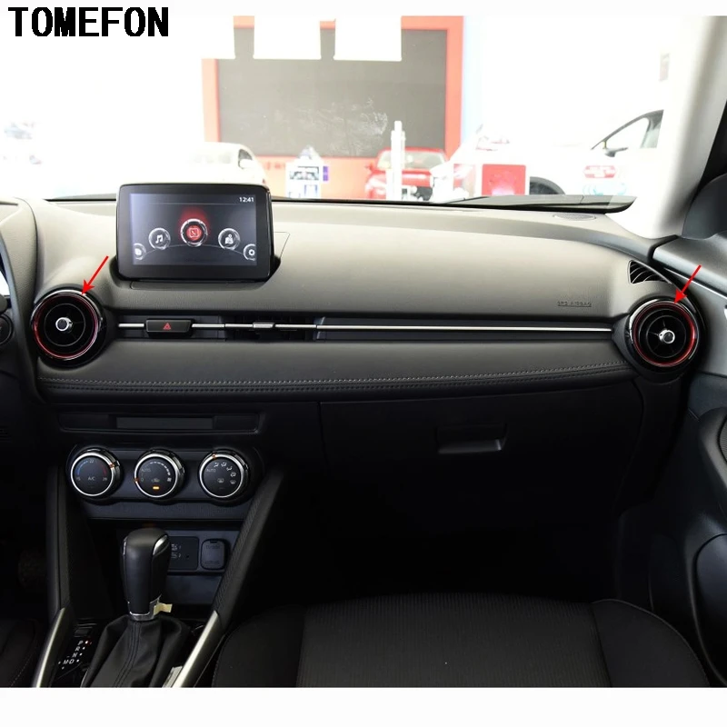 

TOMEFON For Mazda CX-3 CX3 2015 2016 2017 2018 ABS Front Air Conditioning Outlet Ring Outlet Cover Car Styling Accessories 3pcs