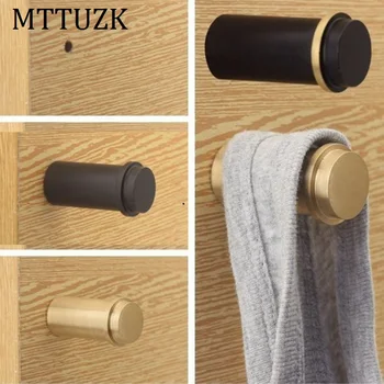 

Solid Brass Wall Hook Black Coat Hook Hangers Bag Hooks Hat Hangers Curtain Tie Brushed Gold Hanger Decor Solid Pure Copper Hook