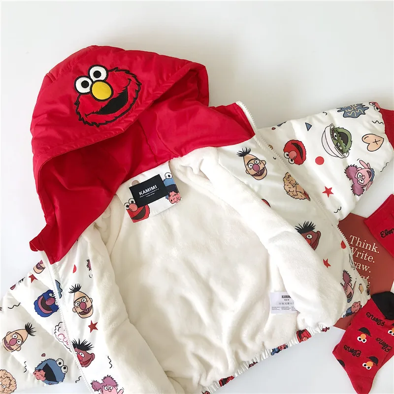 Celveroso Girls boys winter jackets fashion cartoon Clothing coat baby girl warm casual Outerwear Sesame Street Kids jackets