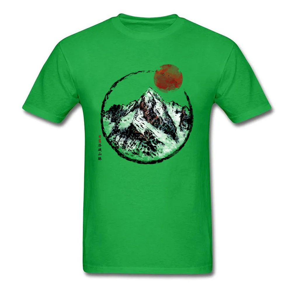 Short Sleeve Tees Crewneck Cotton Fabric Men Top T-shirts Sunset in Rocky Mountain 3D Printed Tees New Coming Drop Shipping Sunset in Rocky Mountain green