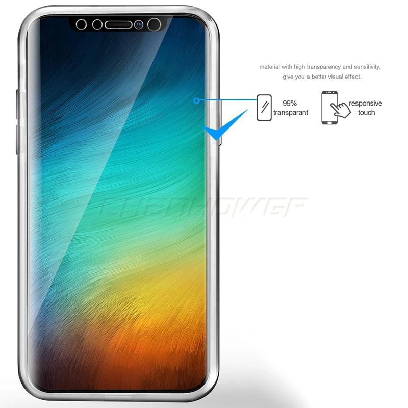 360 прозрачный двойной силиконовый чехол для iPhone XS Max XR X с полным покрытием 6 6S 7 8 Plus