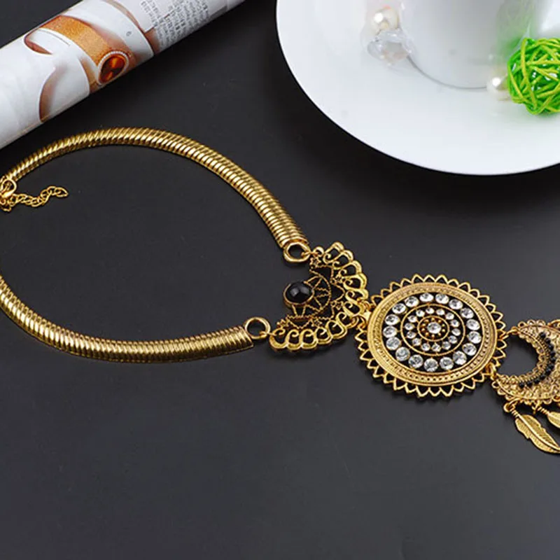 Женское ожерелье с подвеской ROSE LIFE из сплава в стиле ретро|tassel necklace|necklaces for womenjewlery