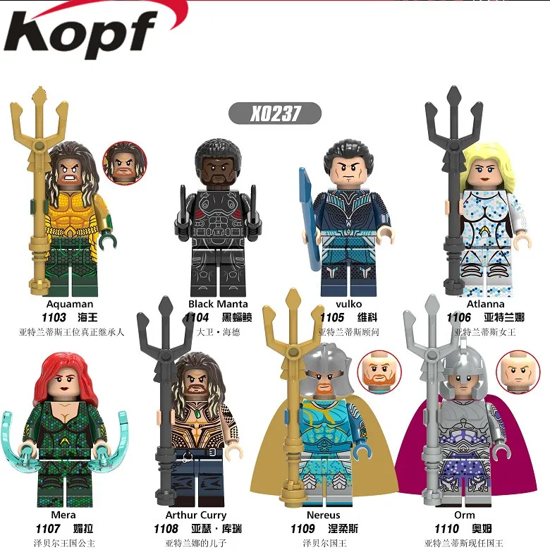 

Single Sale Legoed Super Heroes Aquaman Moives Black Manta Vulko Collection Bricks Building Blocks Gift Toys For Children X0237