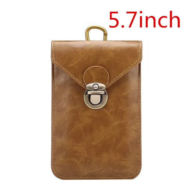 Модная поясная сумка с зажимом для ремня, чехол из искусственной кожи чехол для iPhone 76 6S Plus 5 5S 5C для samsung Galaxy S8 S7 S6 Note 5 4 3# S0013 - Цвет: Khaki 5 7 inch