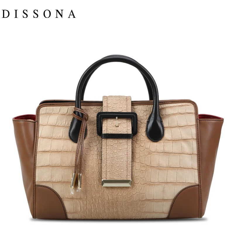 Dissona women's handbag crocodile pattern one shoulder big bag genuine leather  bag 8123a03211b00 - AliExpress