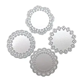 

New 4Pcs Mini Lace Doily Circle Metal Cutting Dies Scrapbooking Craft Dies Making Paper Art Diy Embossing