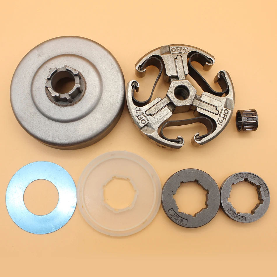

3/8" 7T 8T Clutch Drum Sprocket Rim Dust Cover Kit For Husqvarna 268 272 266 66 61 Chainsaw Parts 501 83 15-04 / 501 83 17-01