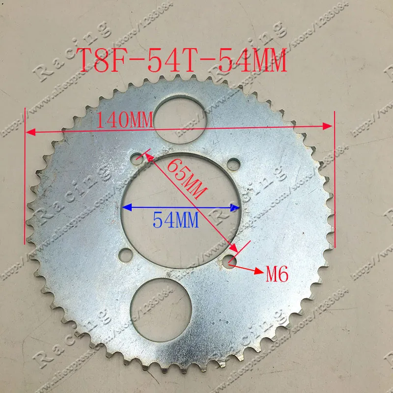 Задняя звездочка 44 54 64 74 Tooth 44T 54T 64T T T8F 35 мм для мини мотовездехода квадроцикла