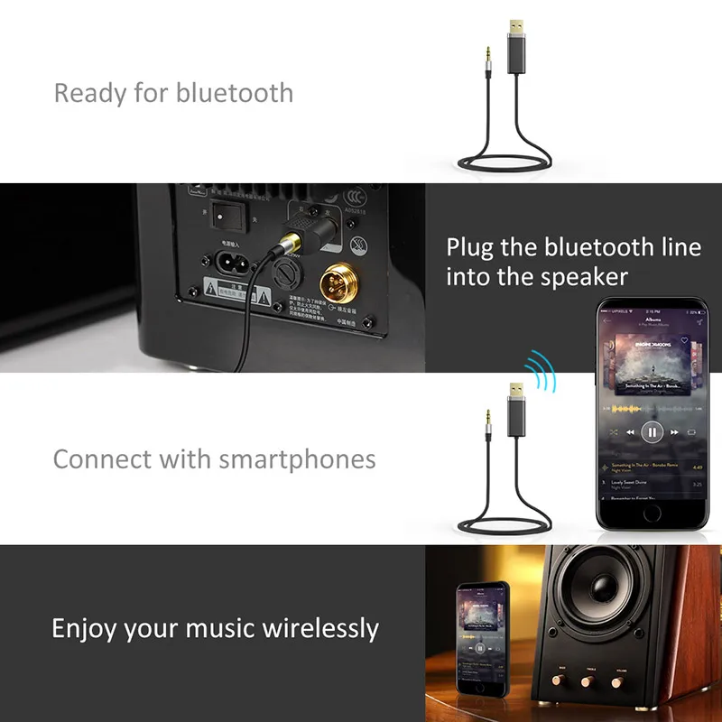 Bluedio BL Bluetooth аудио музыкальный приемник 3,5 мм аудио стерео кабель Bluetooth адаптер для динамиков наушников