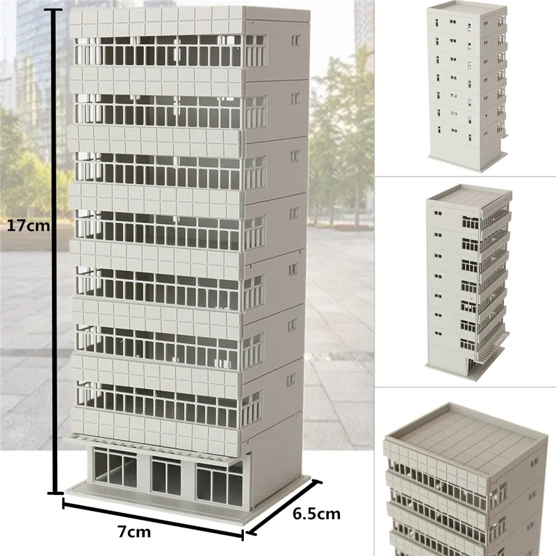 

New Outland Model Train Railway Scene Modern Tall Business Office Building Model DIY Assemble Architecture Toys Child Craft Gift