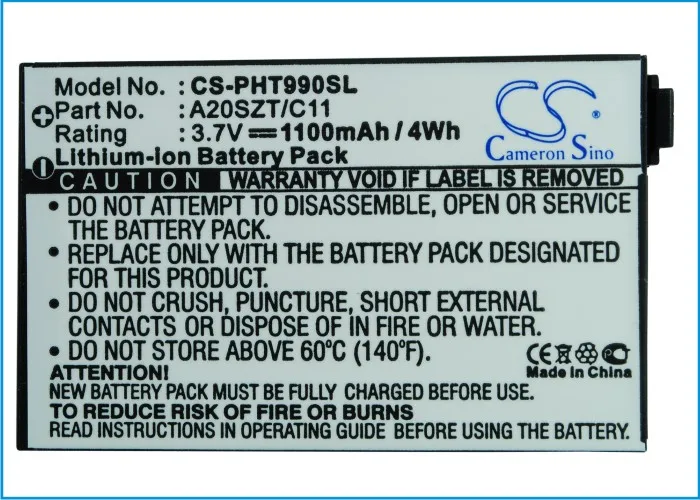 Высококачественный аккумулятор Cameron Sino 1100 мАч A20SZT/C11 для Philips 9 @ 9T 9A9T Xenium 9a9T |