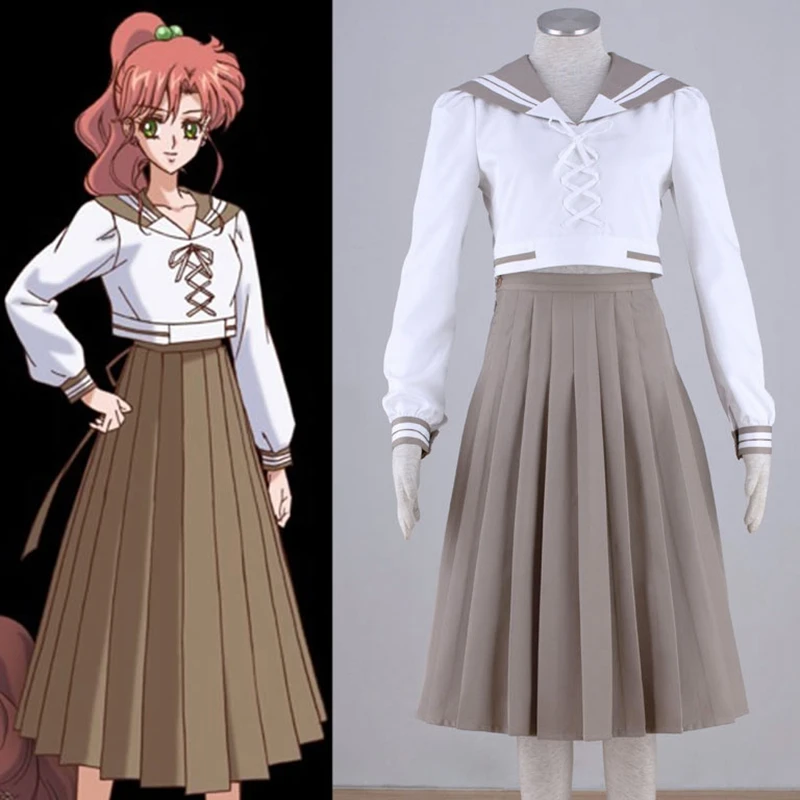 Sailor Moon Sailor Jupiter Kino Makoto Cosplay Costume School Uniform Dress New (4)