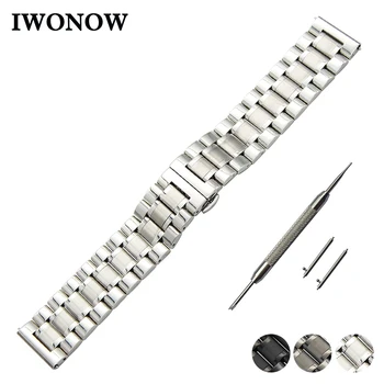 

Stainless Steel Watch Band 22mm for Moto 360 2 46mm 2015 Quick Release Strap Butterfly Buckle Wrist Belt Bracelet + Spring Bar