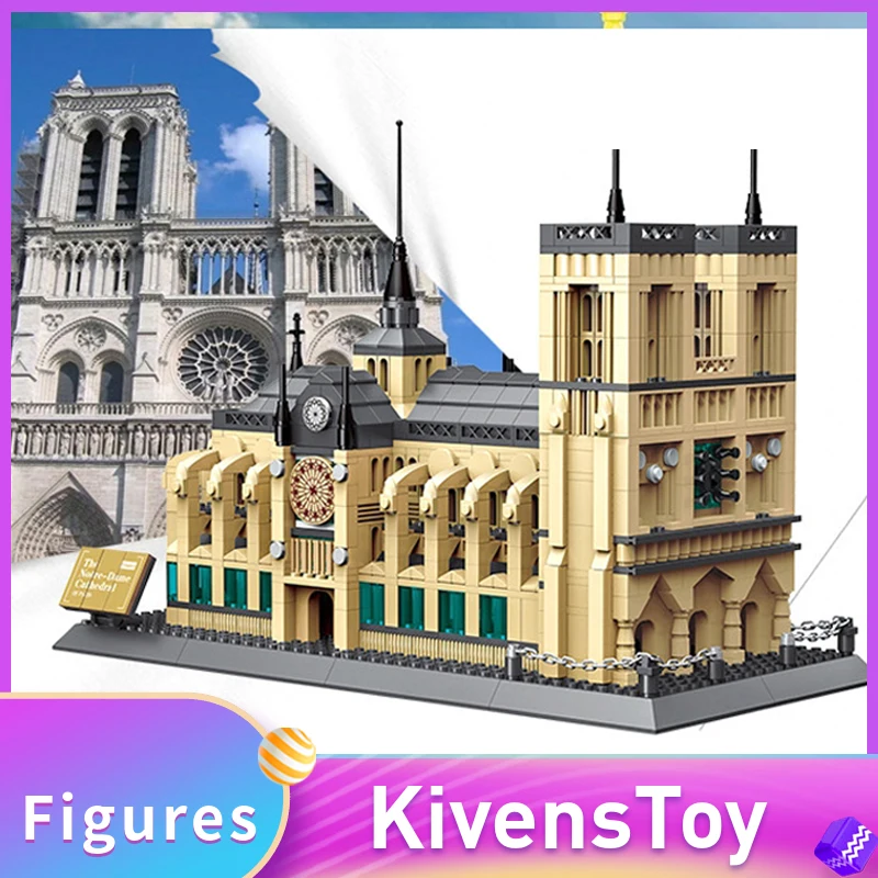 

IN STORE Notre-Dame De Paris Wange 5210 Classic Skyline Architecture Building Block Brick Toys DIY City 1380pcs