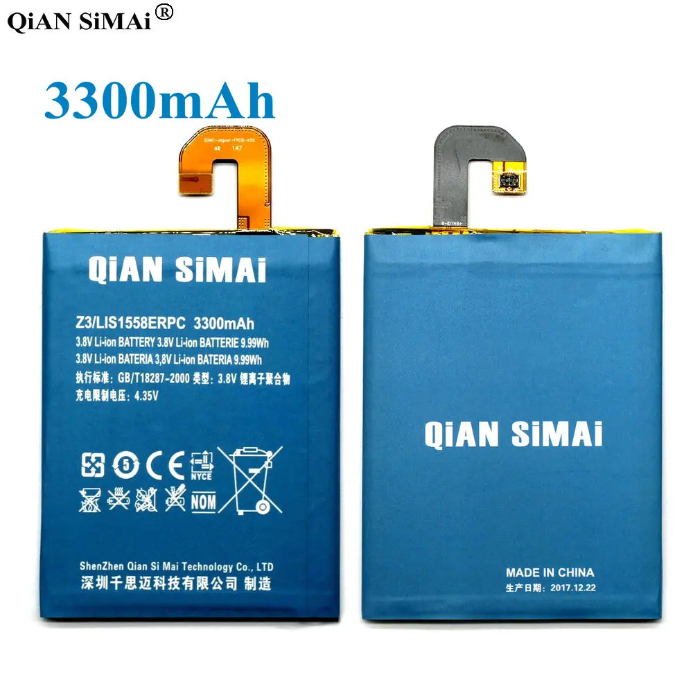 Высококачественный аккумулятор QiAN SiMAi LIS1558ERPC 3300 мАч для Sony Xperia Z3 L55T L55U D6633 D6643 D6653 +