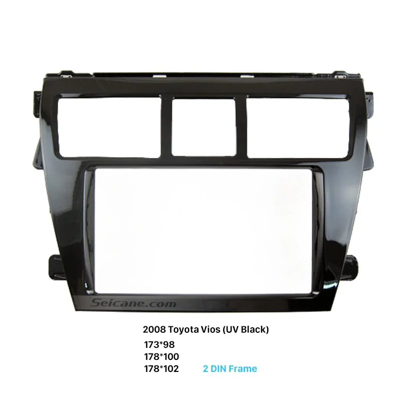 

Seicane UV Black Double Din Car Radio Fascia for 2008 Toyota Vios Audio Fitting Adaptor Panel Kit Frame Panel