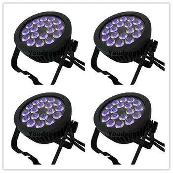 

4 pieces IP65 Slim Par Light Rgbwa Uv 6in1 par 64 18x18w 6 in 1 flat par outdoor led par 64