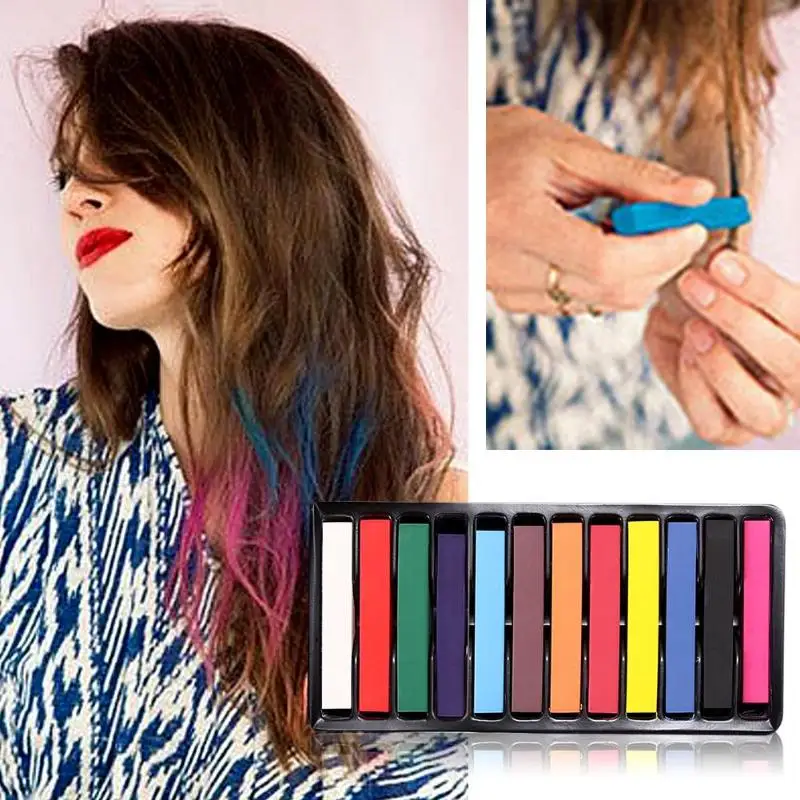 Hot Alcohol Free Hair Color Dyeing Chalks Convenient Temporary Super
