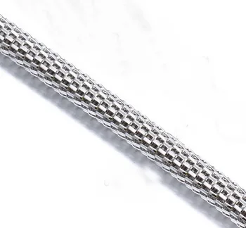 

2.4mm width 316L Stainless Steel Round Mesh Chain, Titanium Steel/ Gold color