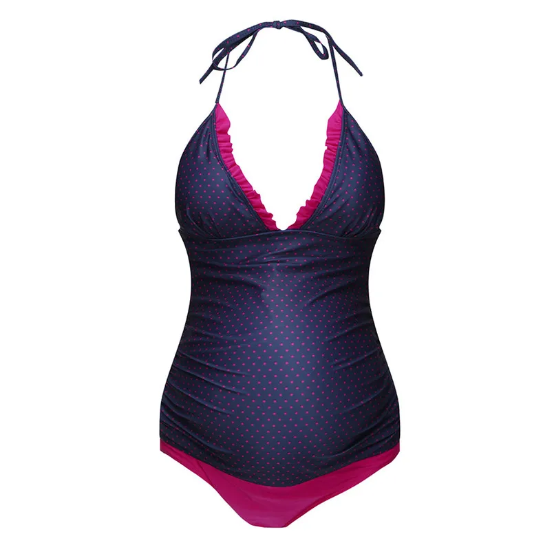 Купальный костюм для беременных, летний модный женский купальник бикини с рисунком, купальный костюм, пляжная одежда#4A12 - Цвет: Фиолетовый