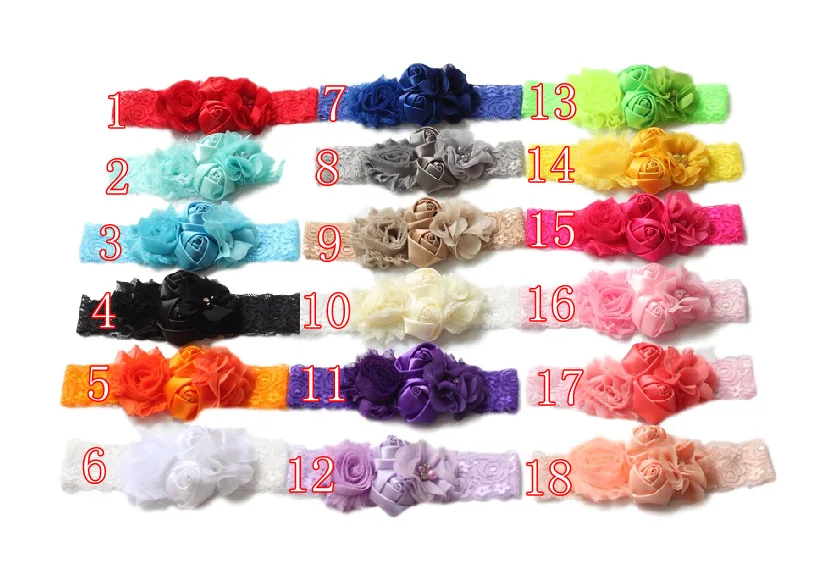 2017 baby newborn infant headband rose hair band Chiffon flower lace elastic headbands children girls hair accessories 10pcs/lot the flower kings – desolation rose 1 cd