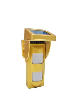 

433mhz wireless solar power PIR sensor wide detect angle outdoor alarm sensor Golden color 1527 /2262 code motion detector