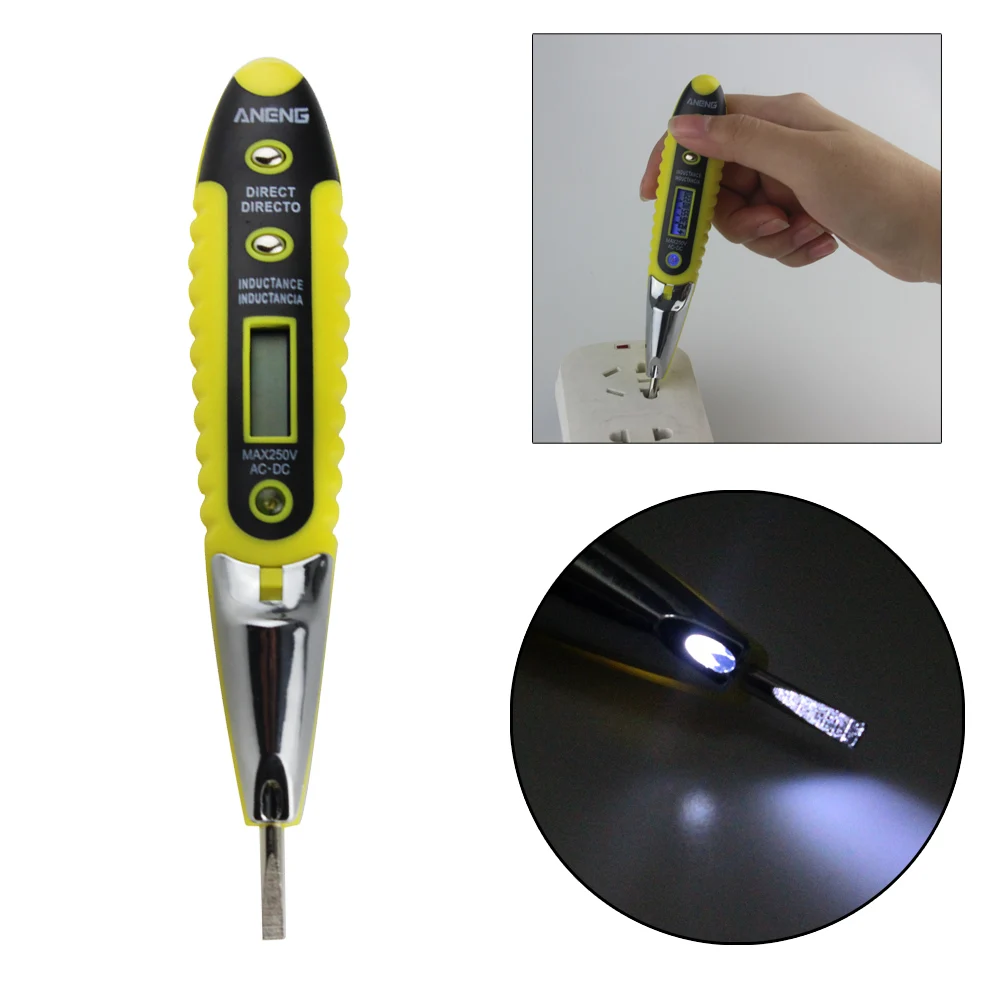 

Electric AC/DC Voltage Detector Meter Tester Pen 12V-250V w/ Indicator Lamp Electric Test Pen Battery included